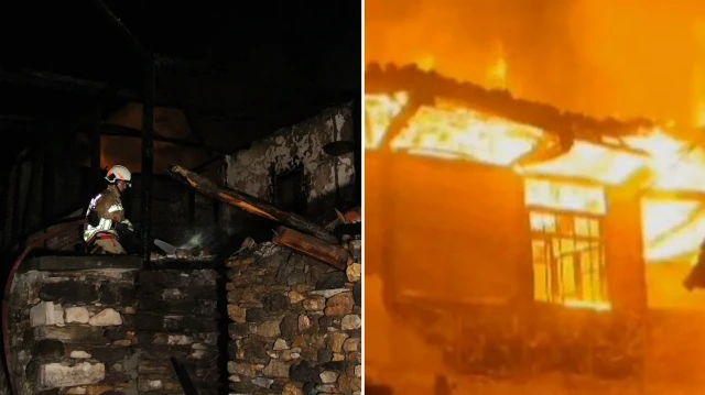 manisa kulada gece saatlerinde yangin panigi metruk bina bir anda tutustu Q7ra9vyl